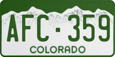 CO license plate AFC359
