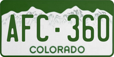 CO license plate AFC360