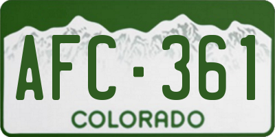 CO license plate AFC361