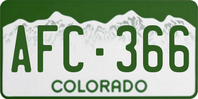 CO license plate AFC366