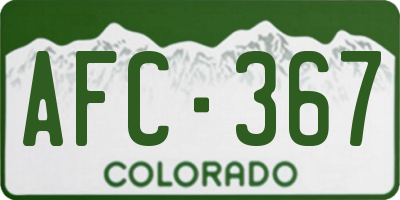 CO license plate AFC367
