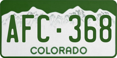 CO license plate AFC368