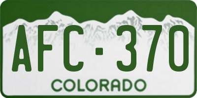 CO license plate AFC370