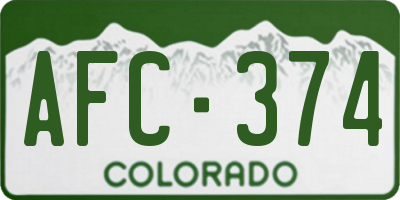 CO license plate AFC374