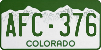 CO license plate AFC376