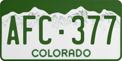 CO license plate AFC377