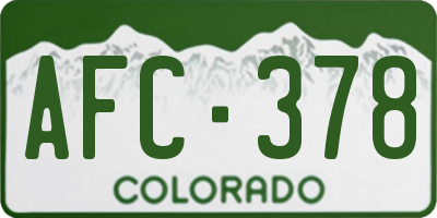 CO license plate AFC378