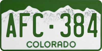 CO license plate AFC384