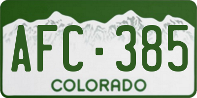 CO license plate AFC385