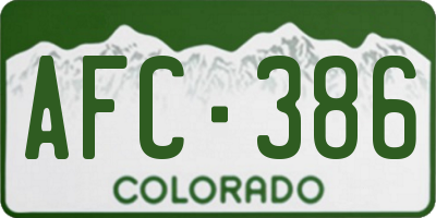 CO license plate AFC386