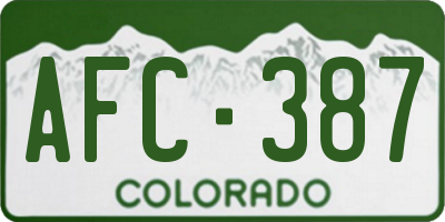 CO license plate AFC387