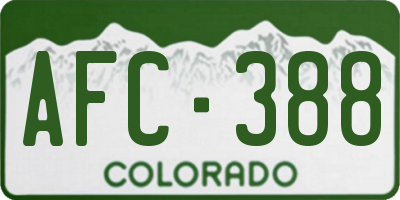 CO license plate AFC388