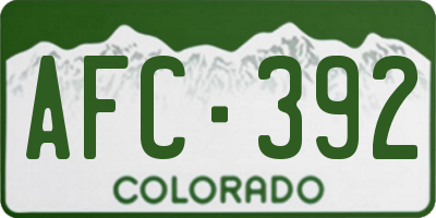 CO license plate AFC392