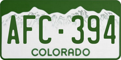 CO license plate AFC394
