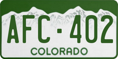 CO license plate AFC402