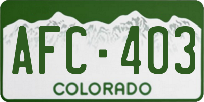 CO license plate AFC403