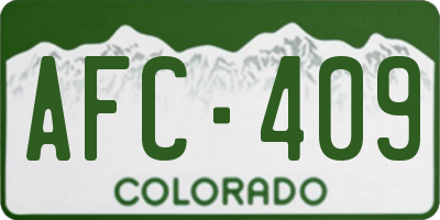 CO license plate AFC409