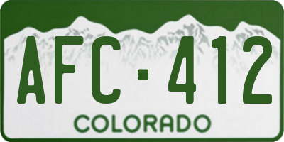 CO license plate AFC412