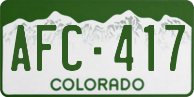 CO license plate AFC417