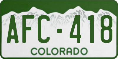 CO license plate AFC418