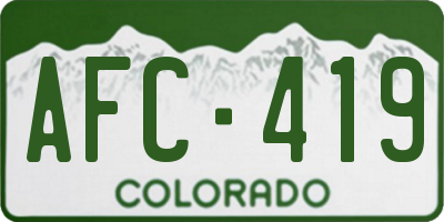 CO license plate AFC419