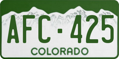 CO license plate AFC425