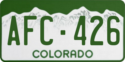 CO license plate AFC426