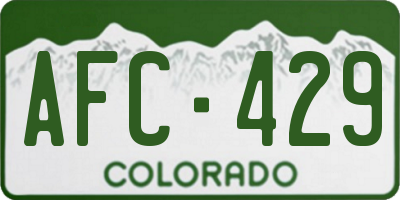 CO license plate AFC429
