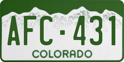 CO license plate AFC431