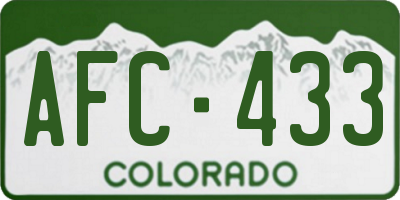 CO license plate AFC433