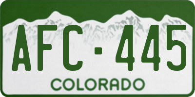 CO license plate AFC445