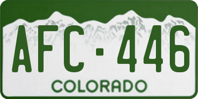 CO license plate AFC446