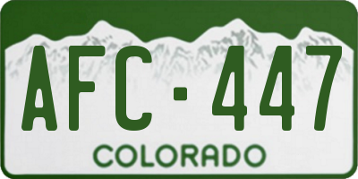 CO license plate AFC447