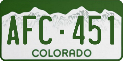 CO license plate AFC451