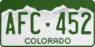 CO license plate AFC452