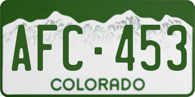 CO license plate AFC453