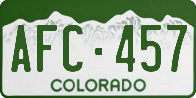 CO license plate AFC457