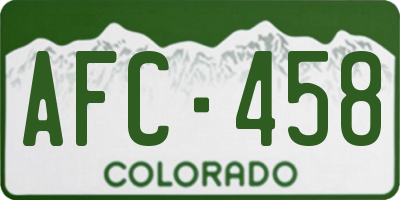 CO license plate AFC458