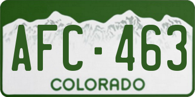CO license plate AFC463