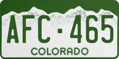 CO license plate AFC465