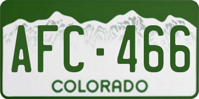 CO license plate AFC466