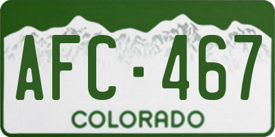CO license plate AFC467