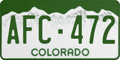 CO license plate AFC472