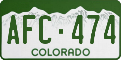 CO license plate AFC474