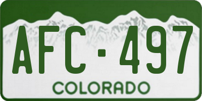 CO license plate AFC497