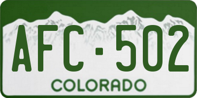 CO license plate AFC502