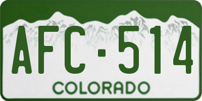 CO license plate AFC514