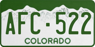 CO license plate AFC522