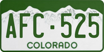 CO license plate AFC525