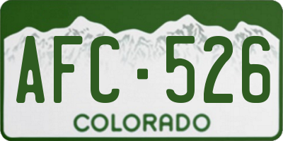 CO license plate AFC526